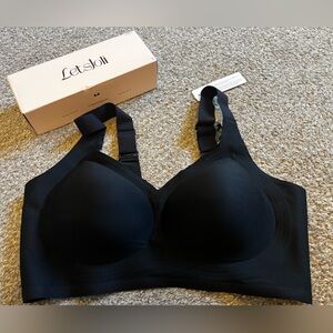NWT LetsJoli wireless black bra size 2XL
